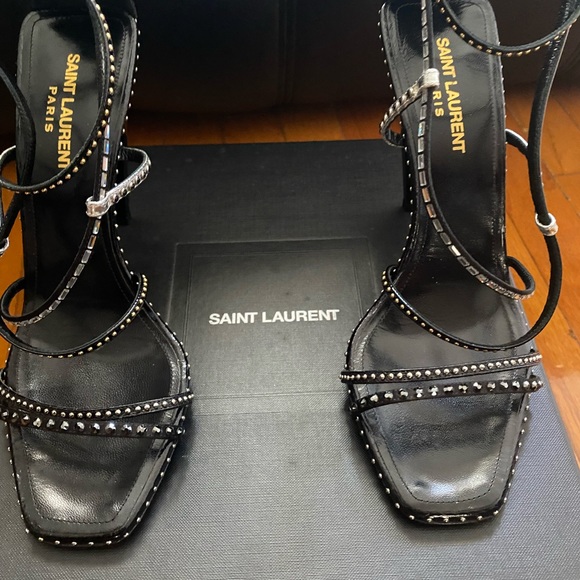 SAINT LAURENT STRAPPY STUDDED HEEL - Picture 5 of 6